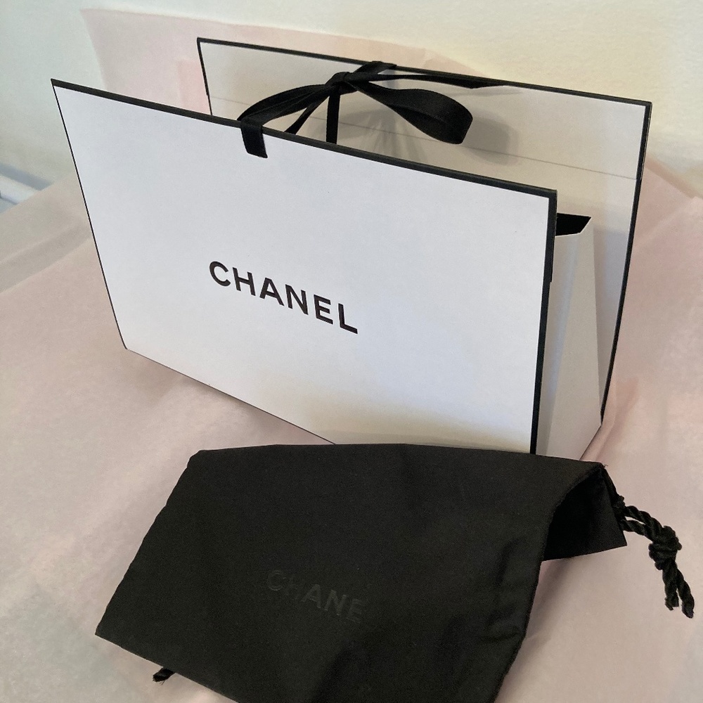Chanel Origami Tie Top White Gift Bag & Sample Bag